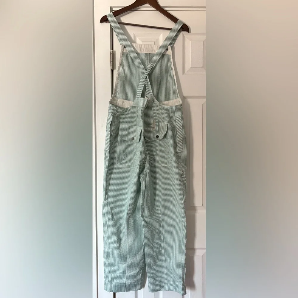 Free People Intown Mint Striped Jumpsuit Size Small NWT‎